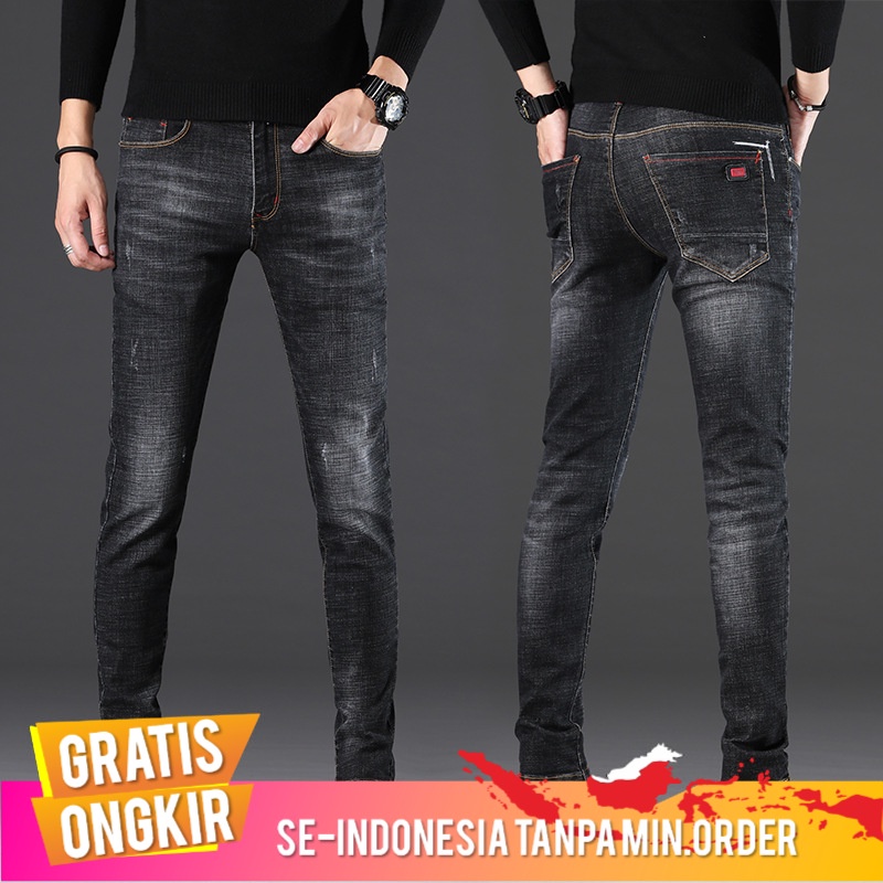 Celana Pria  Pemuda Pria Tren Jeans Pemuda Popularitas Slim Fit Skinny Jeans Korea Pria Jeans Pria H