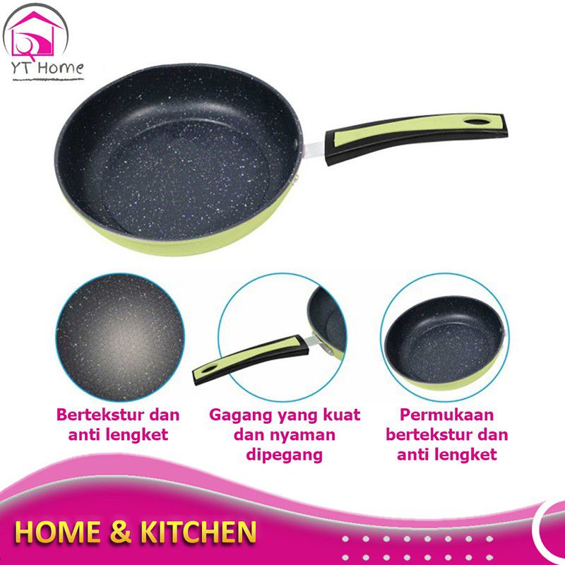 WAJAN TEFLON ANTI LENGKET TANPA MINYAK, BAHAN KERAMIK 24cm