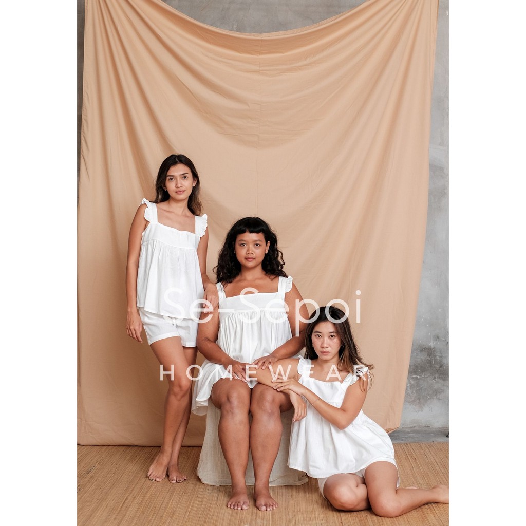 Eira Babydoll Linen Set Sesepoi - Ruffle Set - Pajamas Set - Babydoll Set - Loungewear Set - Homewear Set