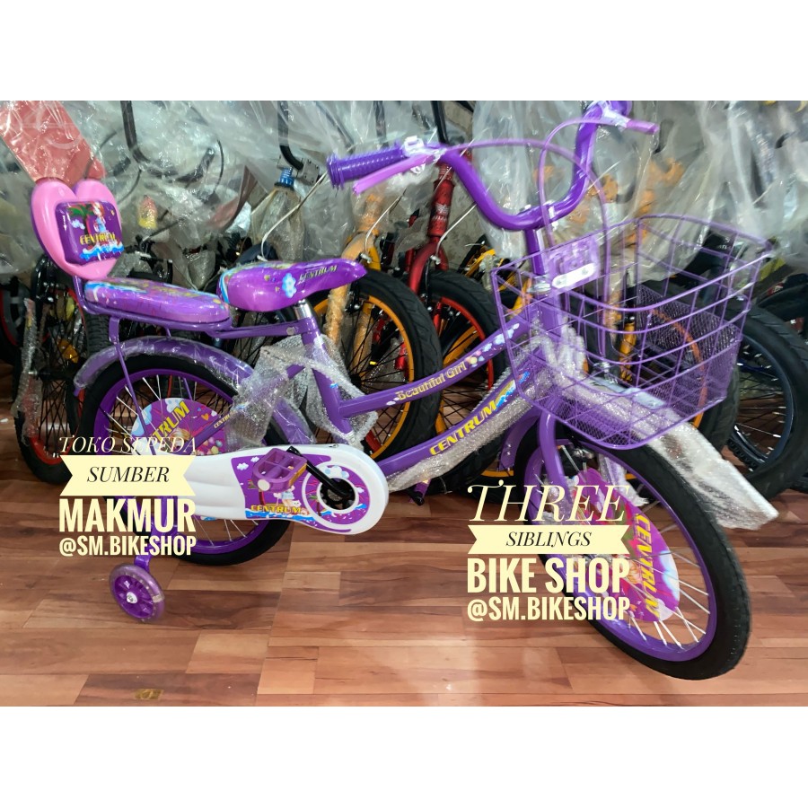 SEPEDA MINI ANAK PEREMPUAN CENTRUM 18 INCH UNGU
