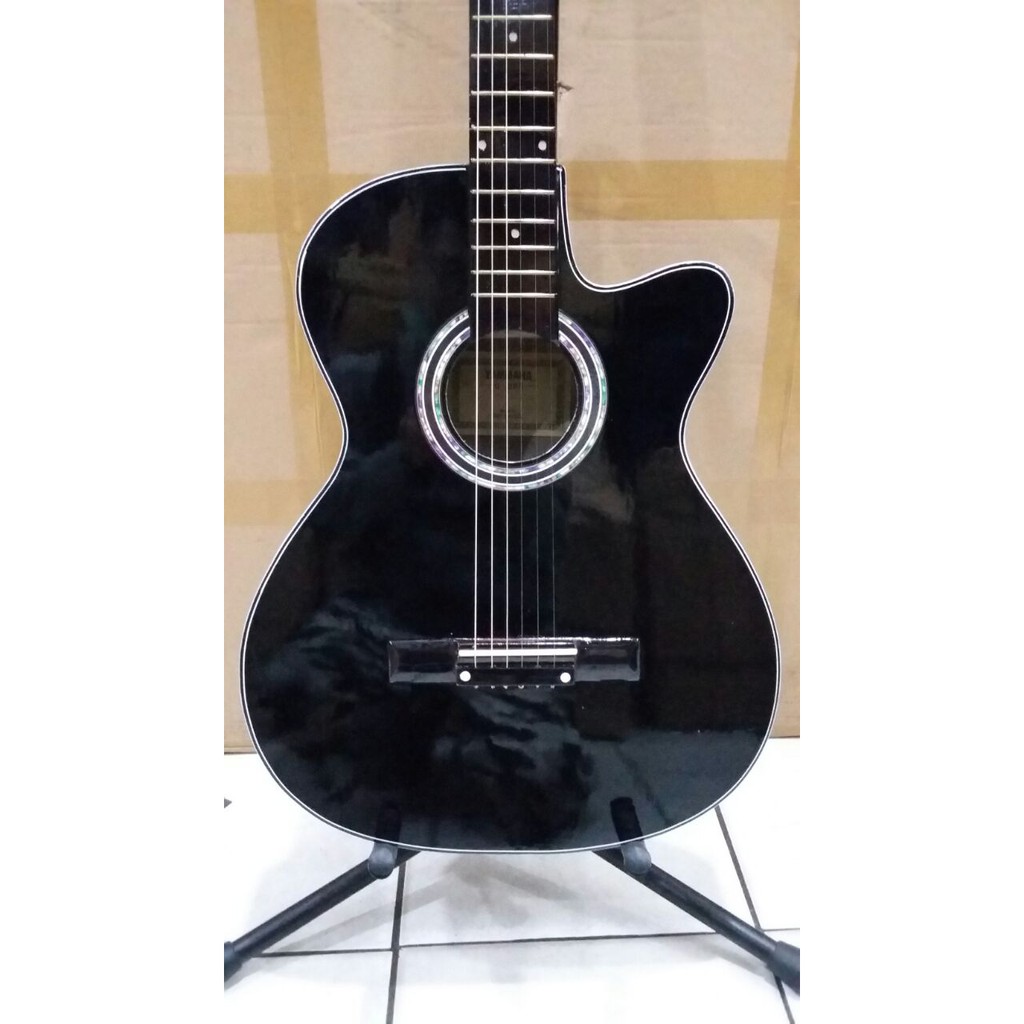 Gitar Akustik Slim Pemula Model Coak Warna Hitam Buat Belajar Jakarta Murah