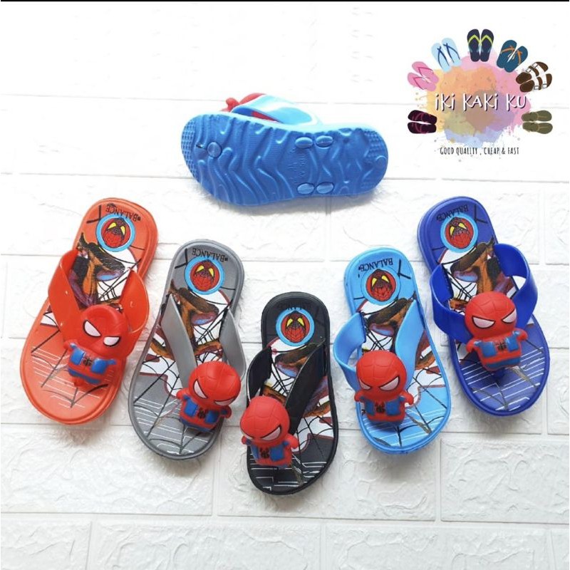 SANDAL JEPIT ANAK LAKI SPIDERMAN CITCIT KARET PHYLON LENTUR RINGAN BALANCE 538-X3 UKURAN 24-29