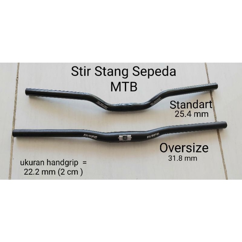 STIR SETIR STANG SEPEDA MTB STANDART / OVERSIZE HITAM / STANG ULUNG