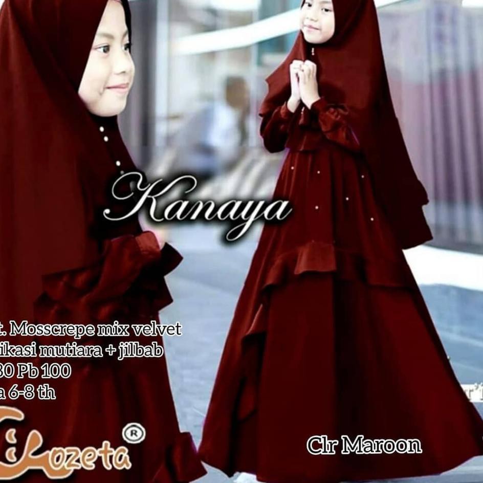 QYA KANAYA SYARI KIDS Baju Gamis Anak Perempuan 2020 Baju Anak Umur 6 - 8 Tahun Gamis Anak Syari
