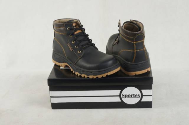 Sepatu Safety Pria Ujung Besi type 01 hitam Sol MX by sportex bandung