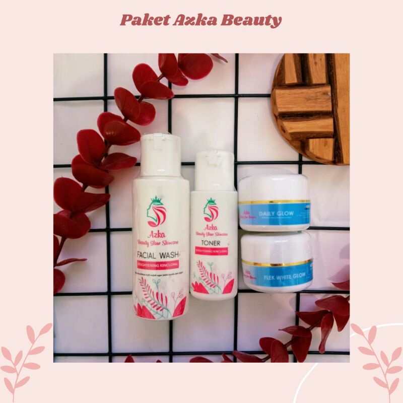 (COD)PAKET FLEK WHITE GLOW AZKA BEAUTY GLOW SKINCARE