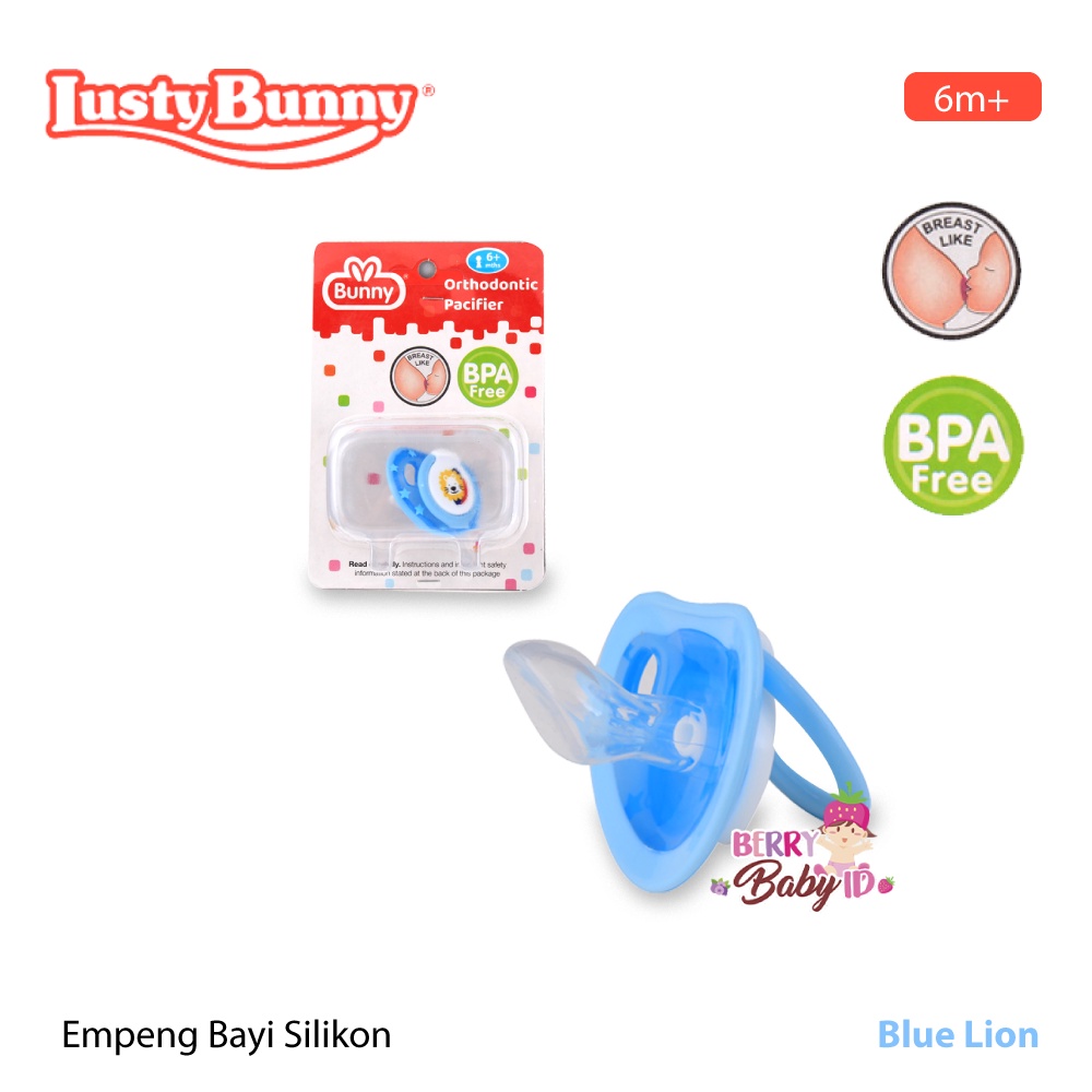 Lusty Bunny Pacifier Orthodontic Silicone Empeng Bayi 6m+ DP-2003 Berry Mart