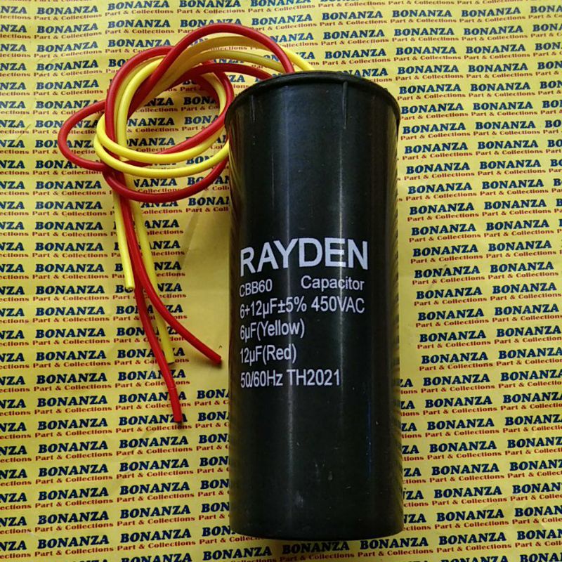 Kapasitor mesin cuci 6+12uf capacitor 6 12uf Rayden