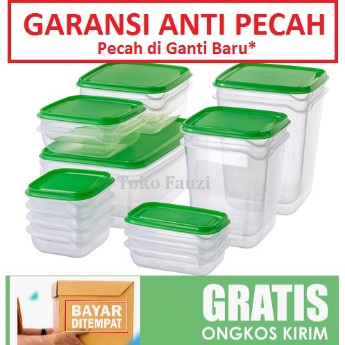 Tempat Penyimpanan Makanan Set  isi 17pcs Kotak Makan Dalam Kulkas Dengan Penutup