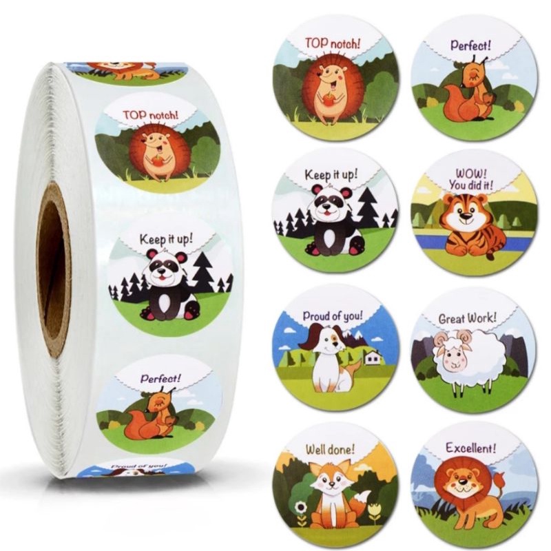 [100PCS] (Part 2) Sticker Label Thank You for Your Order Baked with Love Diameter 2,5cm-W