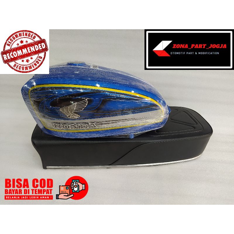 TANGKI CB100 BIRU GRAFIS CB DILAN CB GLATIK SET JOK ANTI GEMBOS