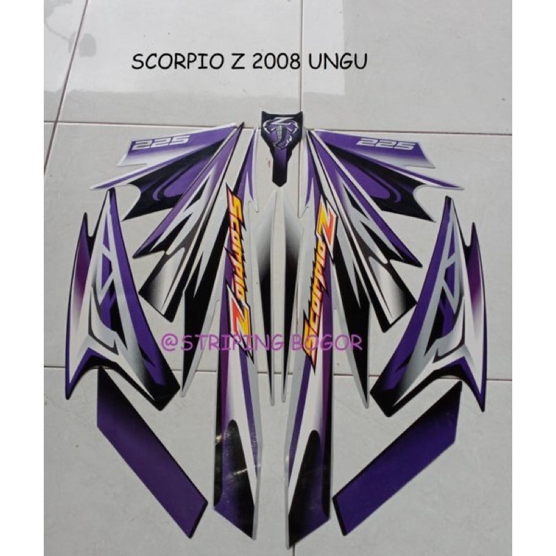 Striping Sticker Motor Yamaha Scorpio Z 2008 Ungu