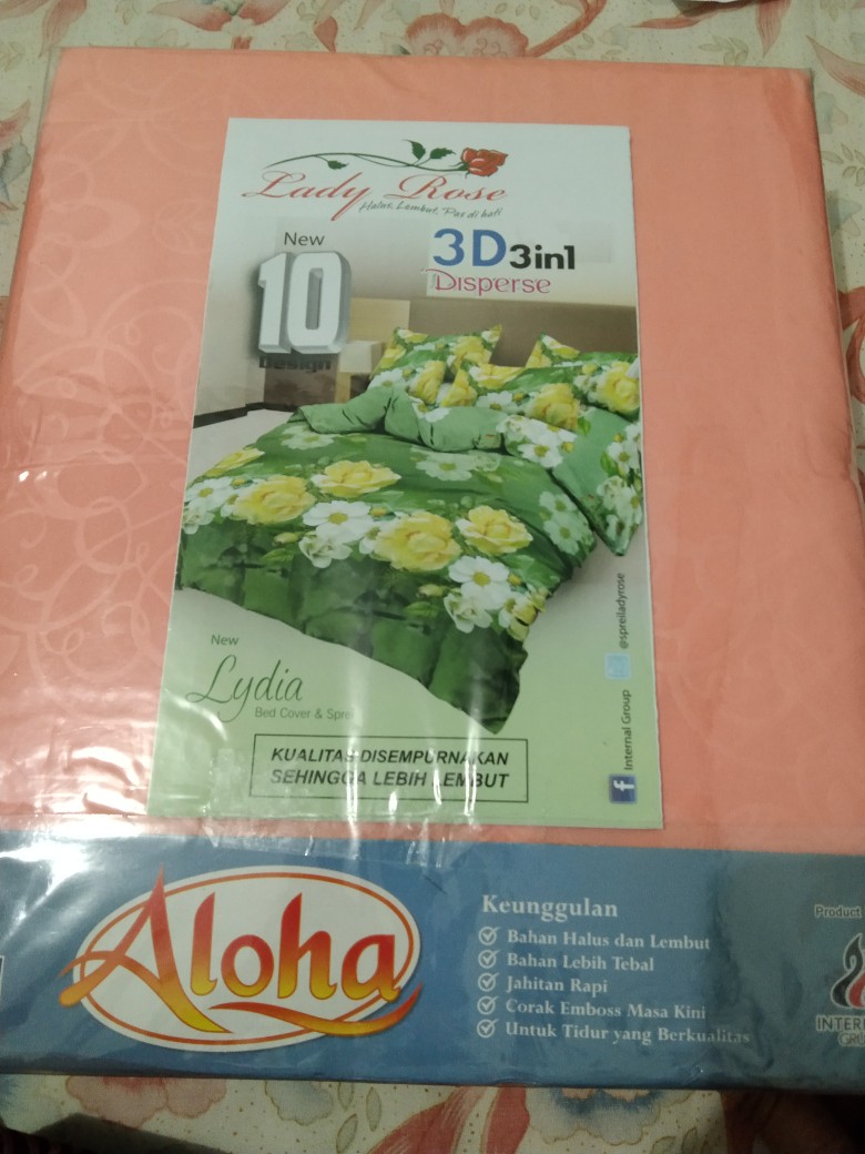Sprei Aloha Lady Rose Size (180x200) King Size Polos Emboss Terlaris Dan Termurah Adem Dan Lembut