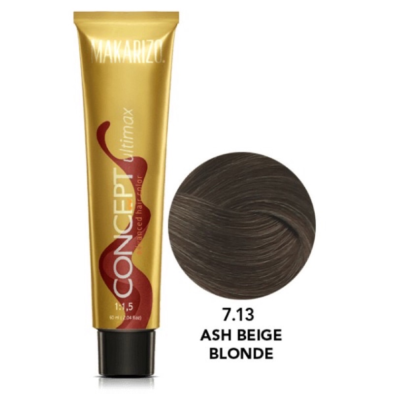 Makarizo concept ultimax hair color 7.13 ash beige blonde