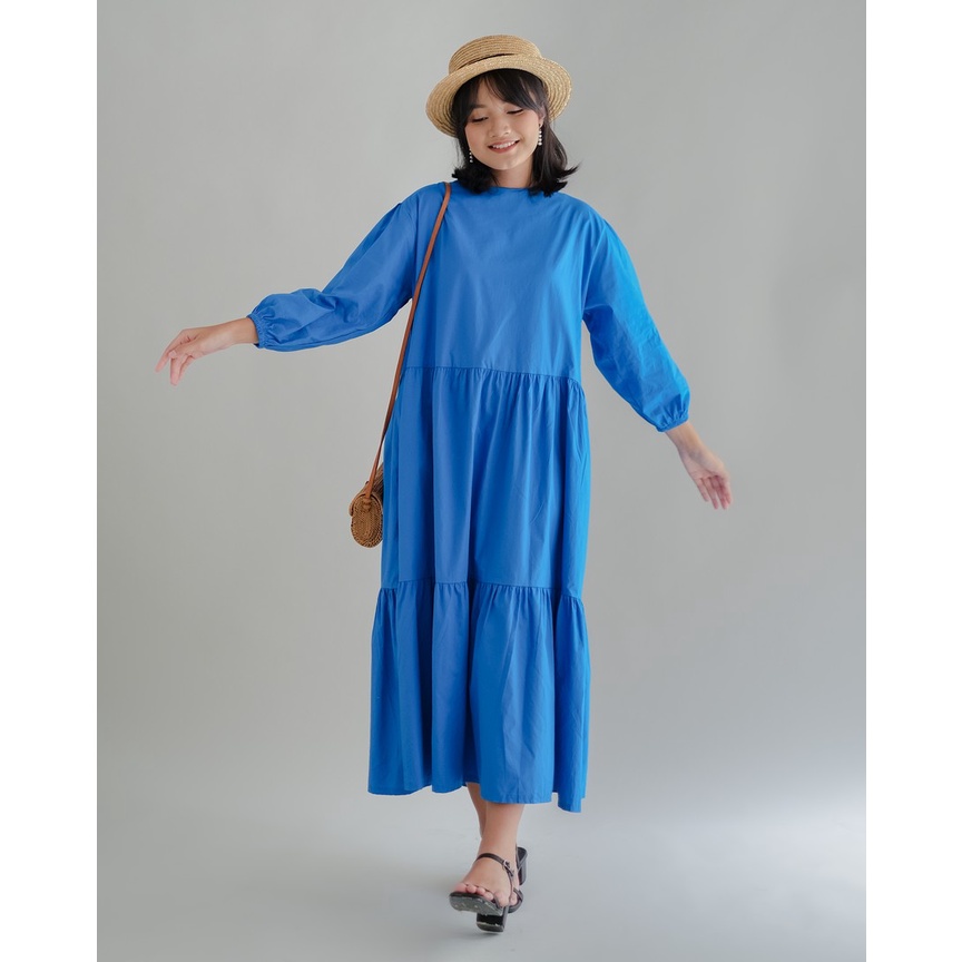 Myrubylicious DOTTY MAXI DRESS KODE 6183-ELECTRIC BLUE