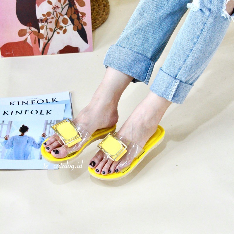 Sandal Slop Mika Mewah Import LCR 9077 atau Mokaya 9077-1-Kuning