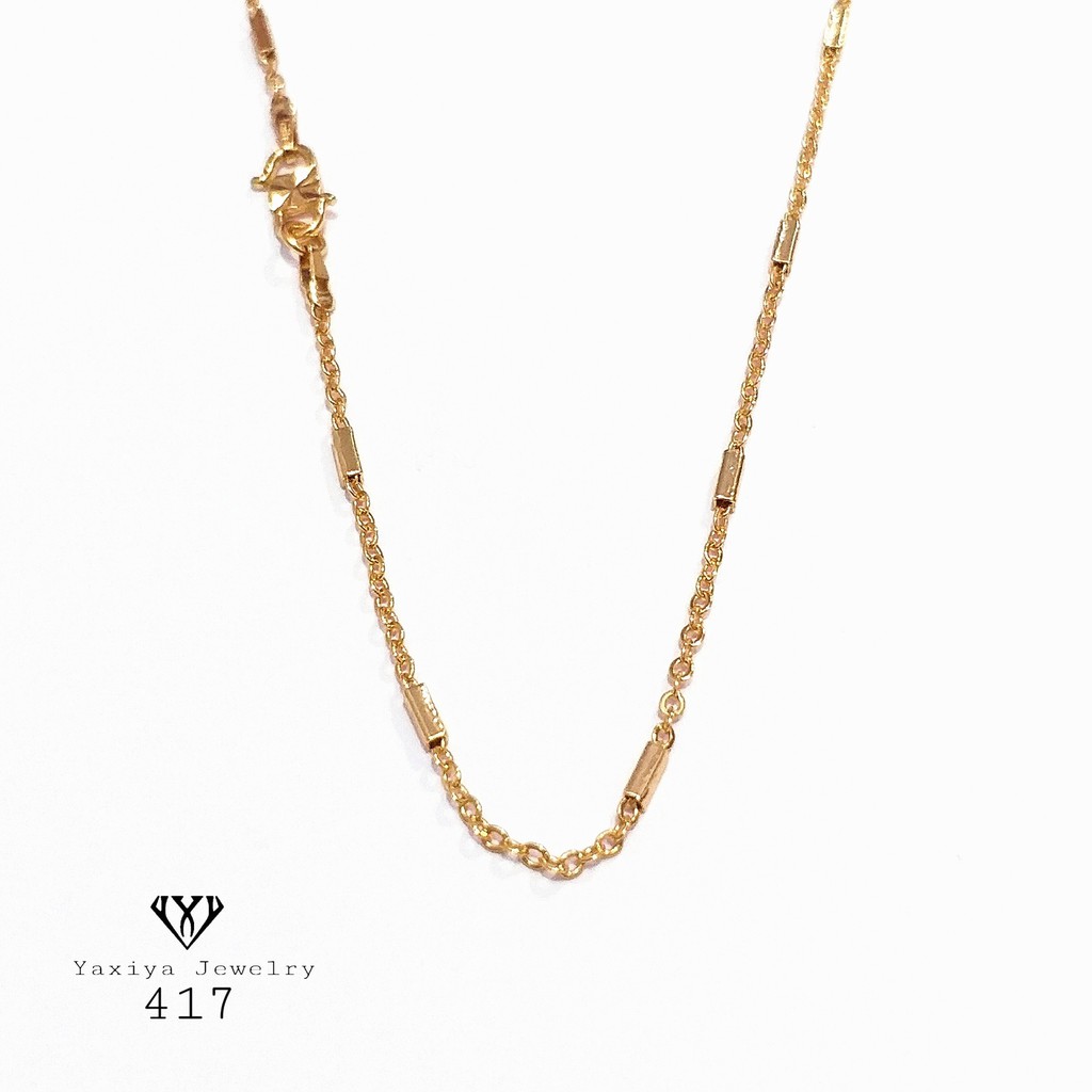 

Kalung Emas Wanita Rantai Nuri Balok Kecil Perhiasan Lapis Emas 18k Yaxiya Jewelry 417