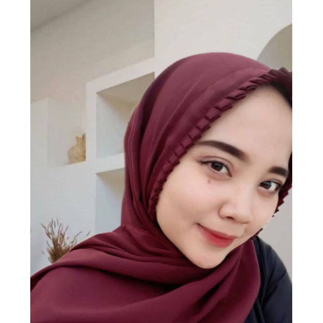 (1KG=11pcs) Pashmina Tali Lipit KCB Premium Jahit Tepi Diamond Hijab Instan Original by ma-1