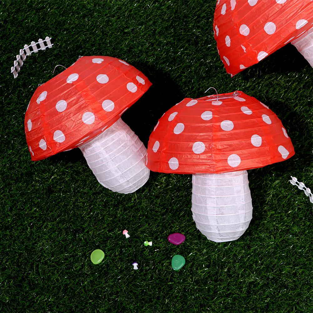 Suyo Mushroom Decor Lantern 3D Lampion Gantung Dekorasi Kamar Tema Wonderland