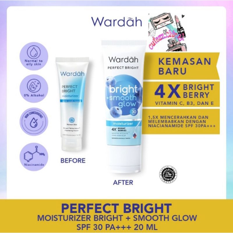 ☃Cutezz_Ching1☃Wardah Perfect Bright Series ♡ Creamy Foam ♡ Moisturizer ♡ Tone up Cream ♡ BB Powder ♡ Tone Up Micellar Water ♡ Peel Off Mask ♡Moist Night glow♡Cooling Bright