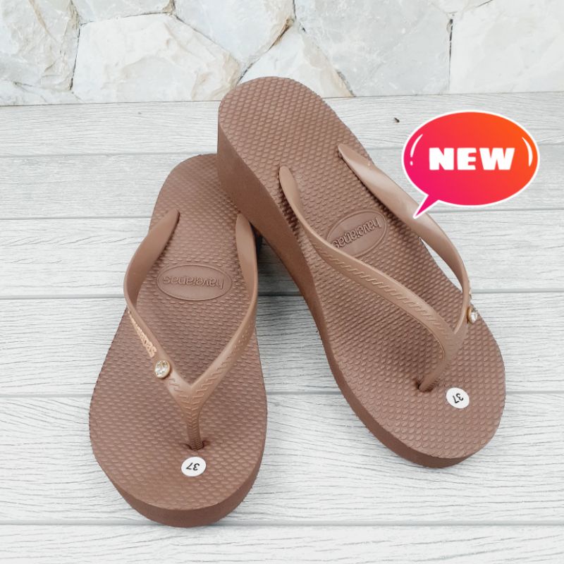 Haveianas Wedges Sandal Jepit Wanita Spon Spons Sendal Japit Polos Cantik Murah Tali Karet Cewek Perempuan Colorful Simple Empuk Kualitas Super Bali 5cm