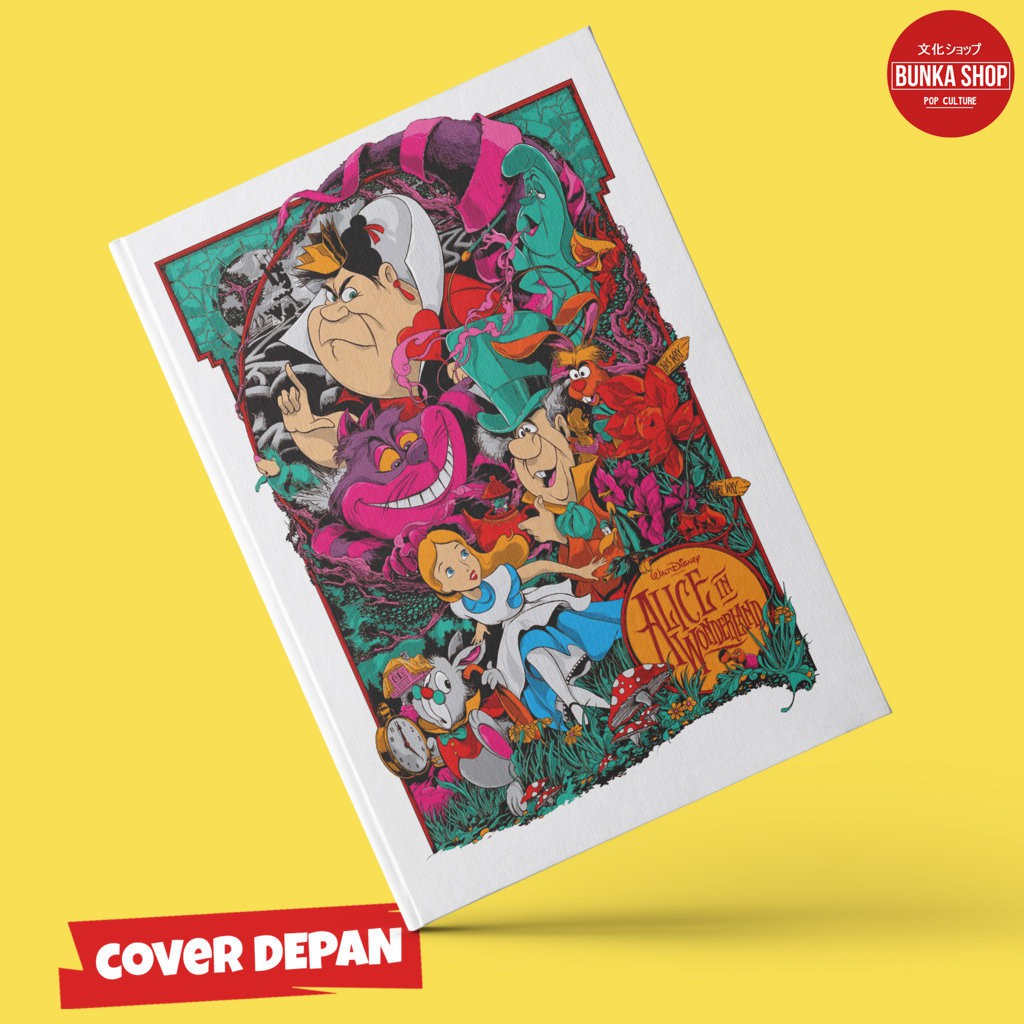 

Note Book Hardcover Alice in Wonderland W Hardcover A5 Buku Tulis Catatan Note Agenda Planner Jurnal Notebook gift Couple