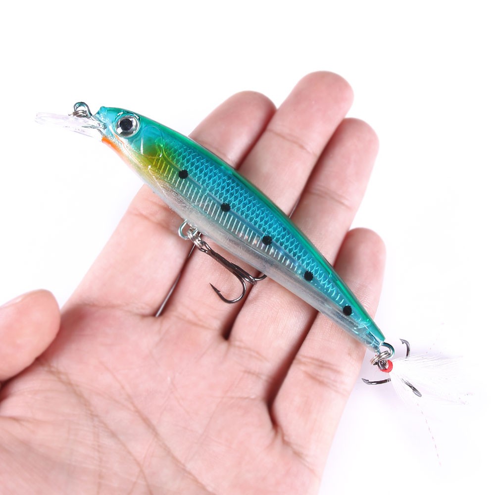 Hengjia 1pc Umpan Pancing Tiruan Bentuk Ikan 11cm 13g Dengan Kail Treble