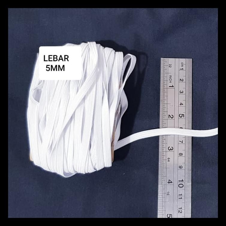 

Karet Bayi Dll Elastis Lebar 5Mm Isi 20Yard - Putih Terlaris