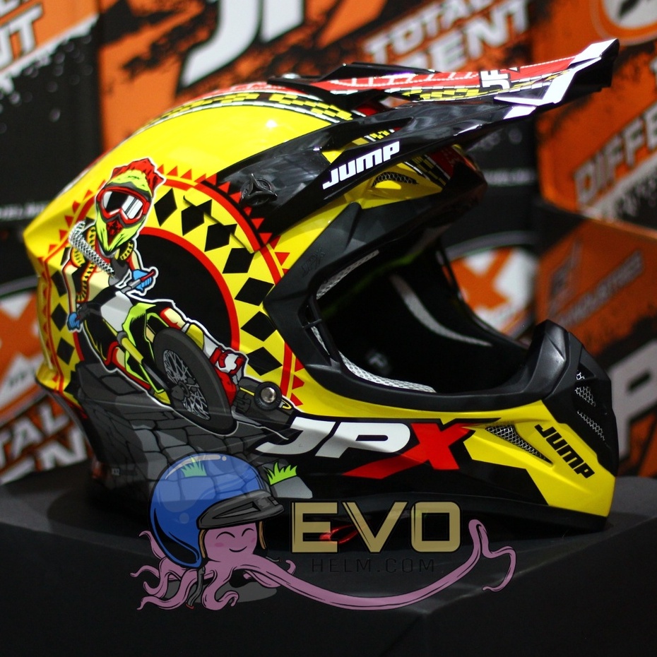 HELM JPX CROSS_FOX1 SERI X32 - YELLOW LEMON GLOSS + GOOGLE SNAIL (ONGKIR 2 KG) HELM JPX TERBARU