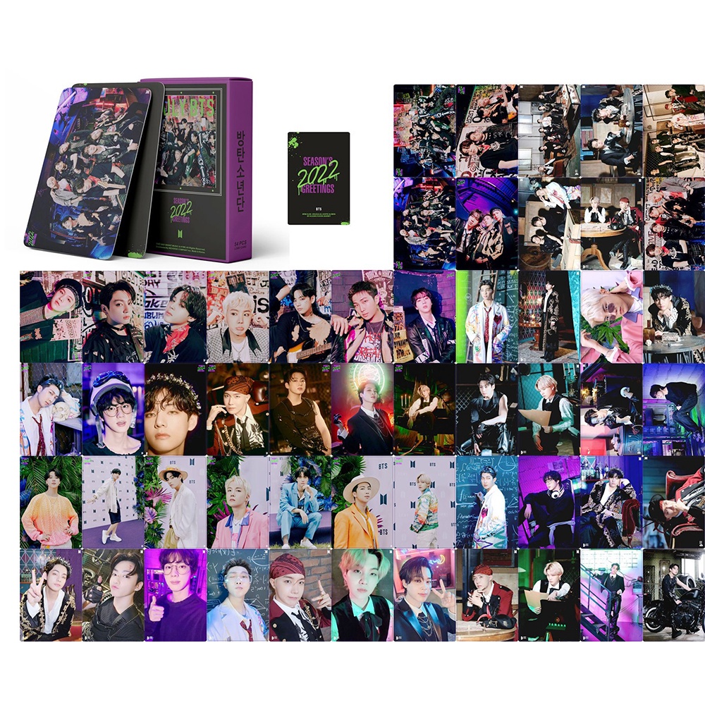 54pcs / box Kartu Ucapan Desain BTS 2022 Season 's Album V JUNGKOOK LOMO