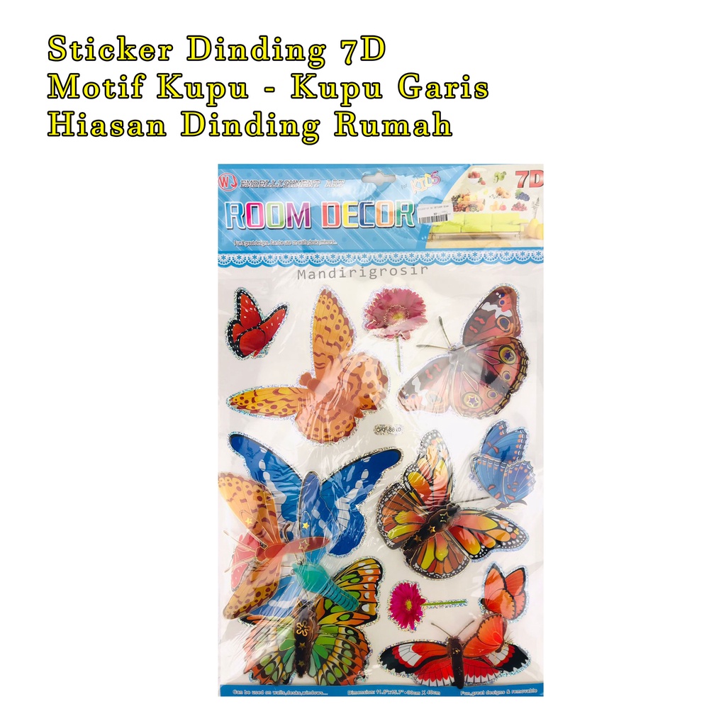 Sticker * Sticker Dinding 7D *Room Decor *Hiasan dinding Rumah *Sticker Kupu - Kupu