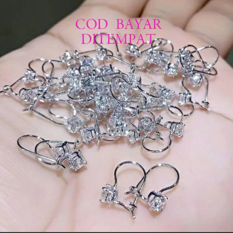 cod anting wanita silver asli titanium anti luntur