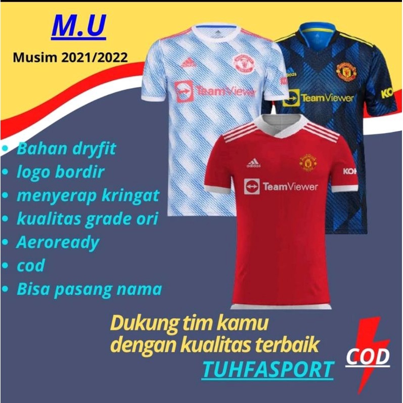 jersey manchester_united 3rd home away grade ori inport 2021 2022 baju bola mu kaos man united jersy