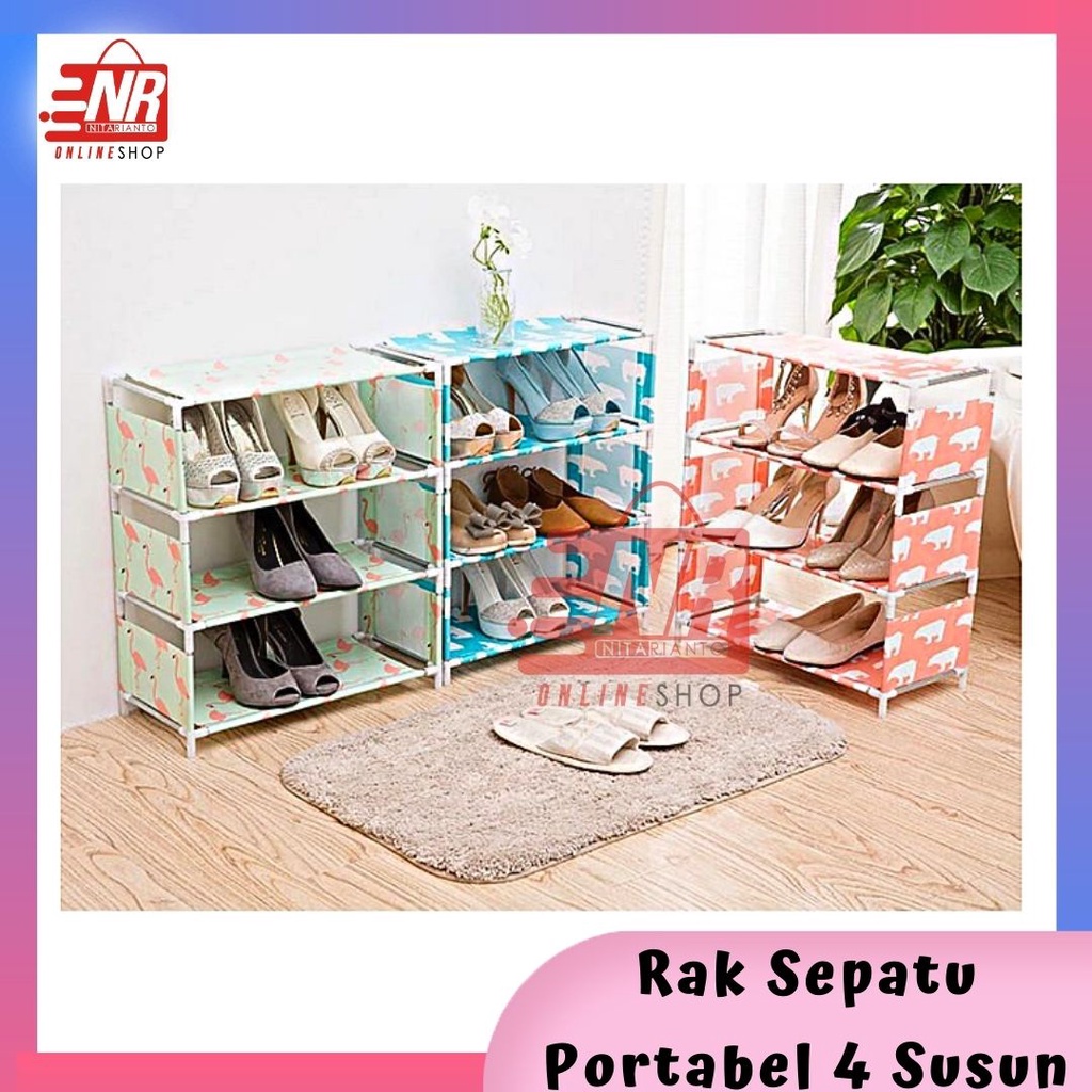 Rak serbaguna 4 susun / rak sepatu / Rak Sepatu Portabel 4 Susun