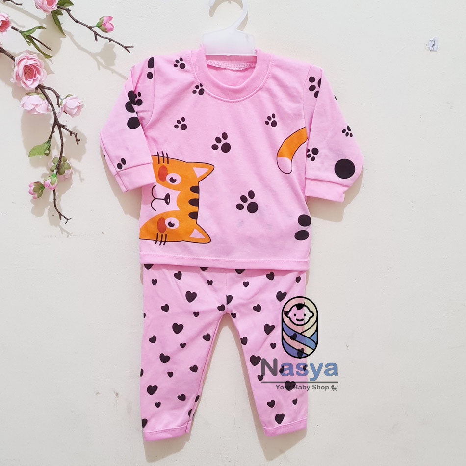 [J-012] Setelan Baju Panjang bayi unisex usia 0-6 bulan