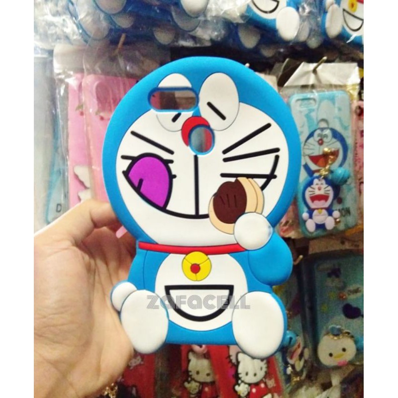 Softcase Oppo A12 Case Silikon Cover 3D Karakter Kucing Doraemon