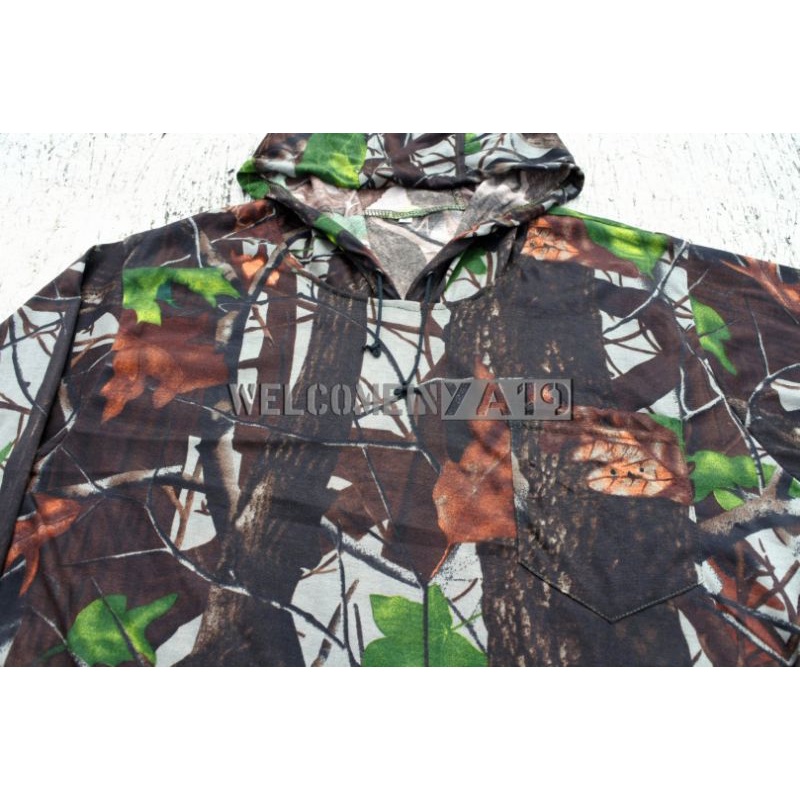 Hoodie T-Shirt Camouflage / Kaos Premium Berkupluk Camo Perbakin