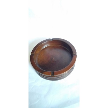 Asbak bulat ukiran kayu