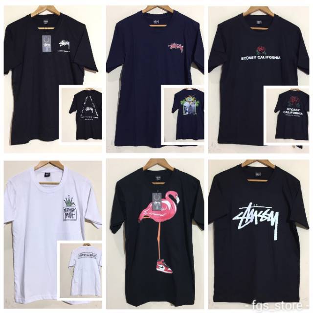  BISA COD BAJU  KAOS  DISTRO  STUSSY UNISEX COWOK CEWEK 