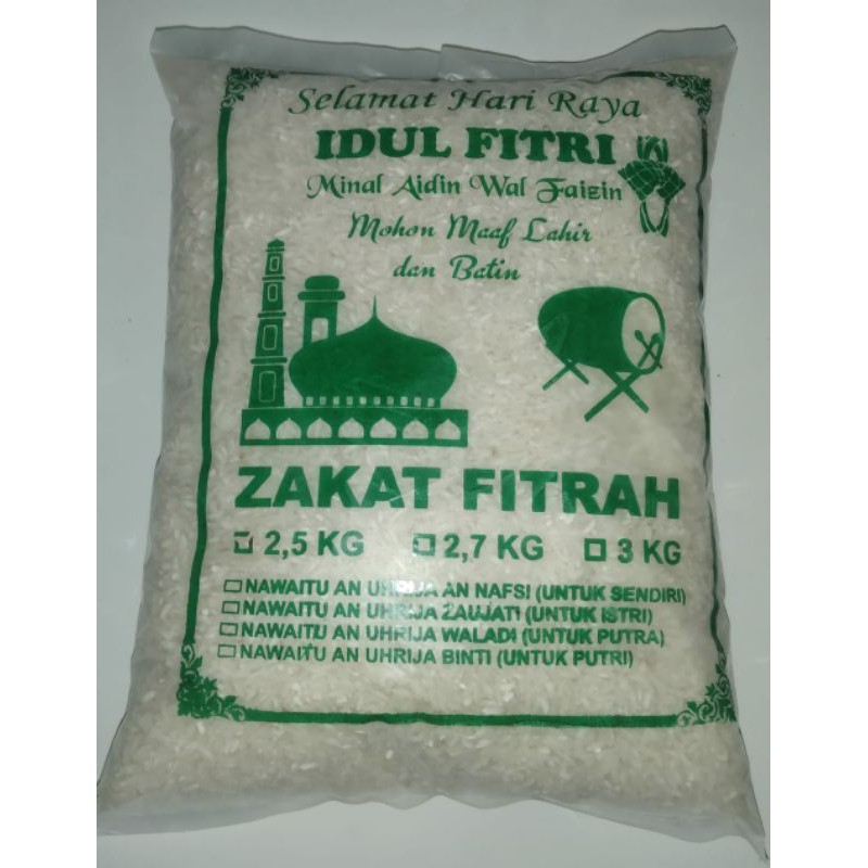

Beras Zakat Fitrah 2,5kg Kualitas Beras Raja Lele