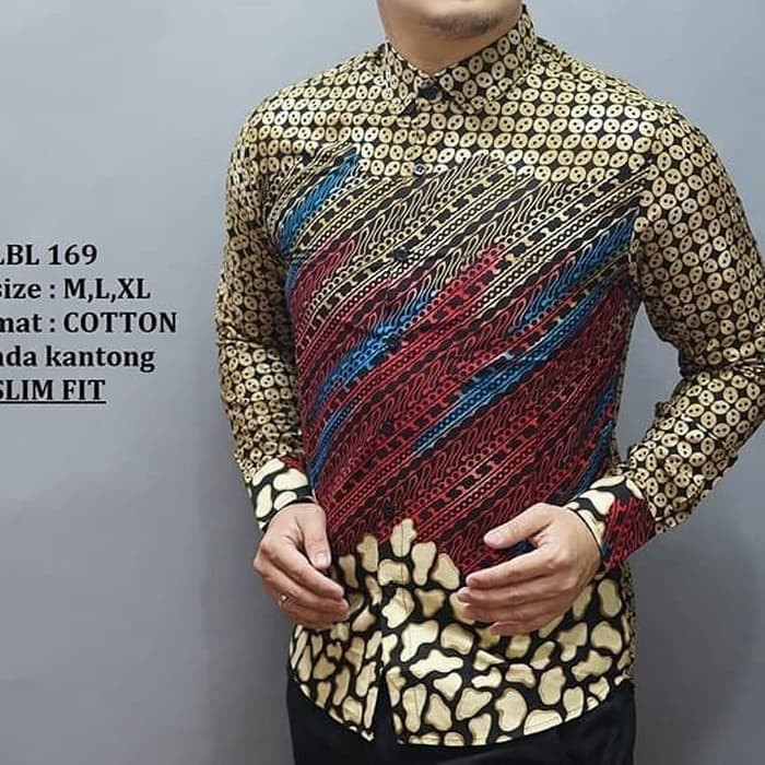 HEM KEMEJA BATIK PRIA SLIM FIT LENGAN PANJANG BEST SELLER KATUN HALUS LBL169