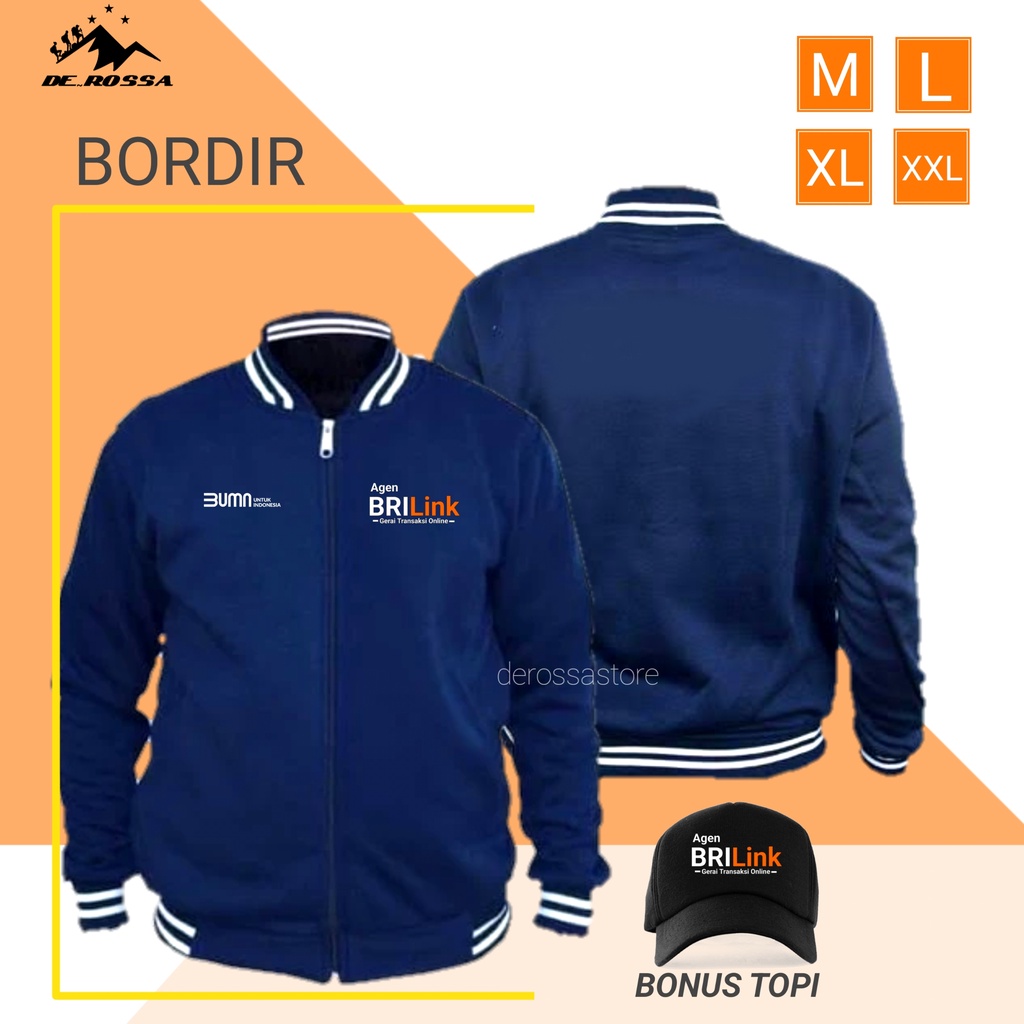 Jaket Versity Logo Bank Agen BriLink | Bordir  Bonus Topi