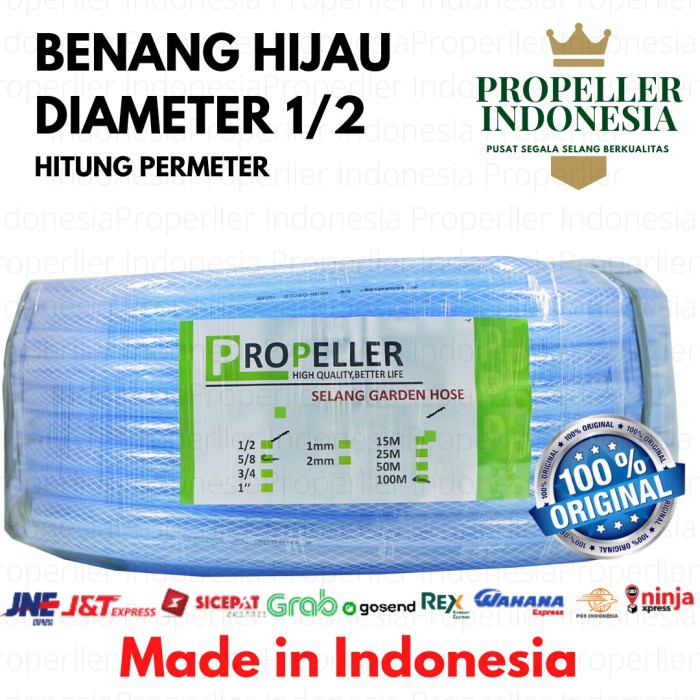 Selang Air PERMETER 1/2 2MM Benang Bening/Selang Air Taman/Selang Siram Tanaman/Selang Air Elastis