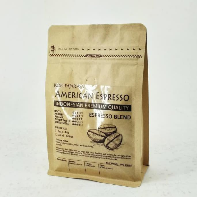 

Kopi Fajarasa American Espresso Biji Kopi Espresso Blend 200 gram
