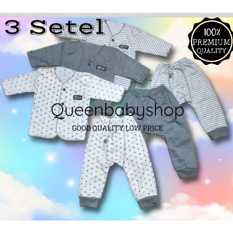Baju Bayi Seri Abu PREMIUM Setelan Bayi Baju Bayi Newborn Celana Bayi