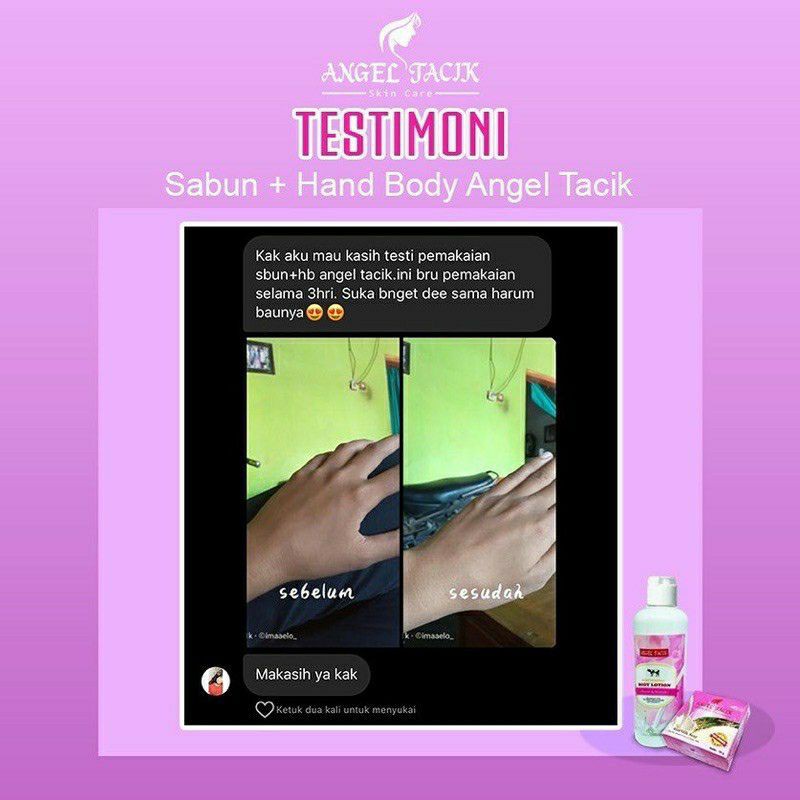 [BPOM] Lotion Handbody Whitening Angel Tacik Original | Pemutih Badan Ampuh