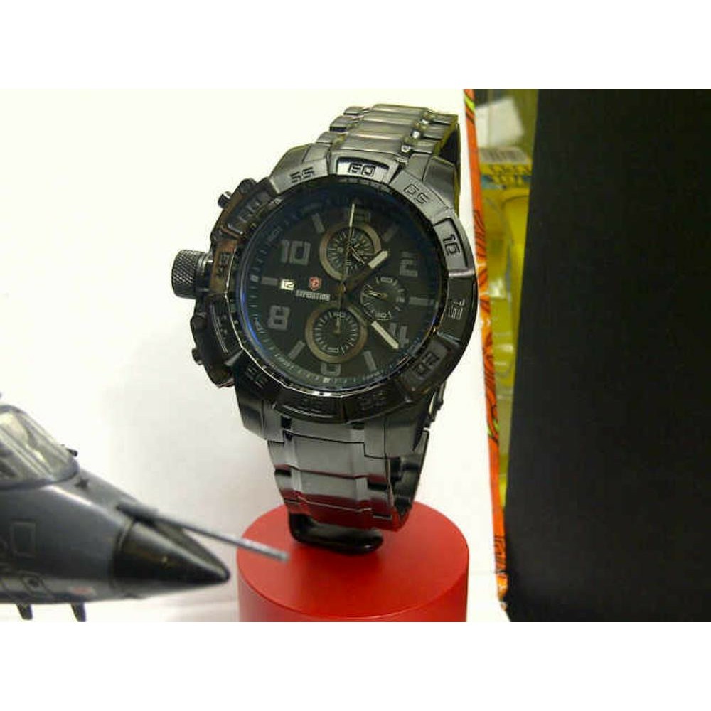 JAM TANGAN EXPEDITION WATCH 6364 PRIA SPORTY FULL BLACK ORIGINAL