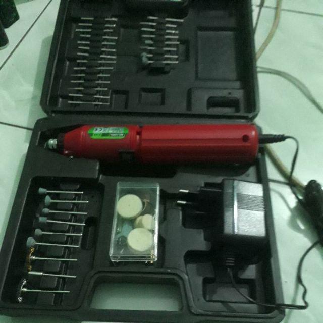 PROMO Mesin Mini Drill Die Grinder Sellery Set 60 Pcs