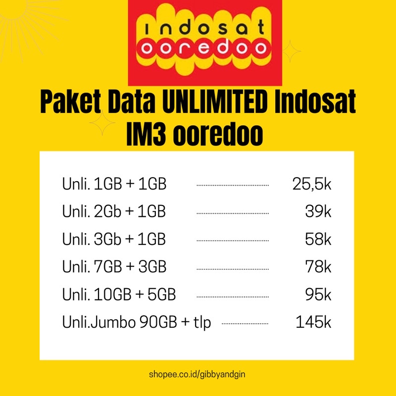 Paket Data Unlimited paket Internet Indosat Im3