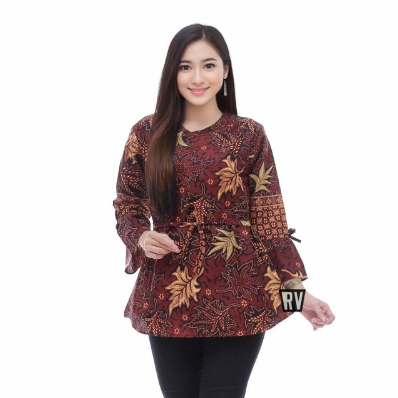 Atasan Batik Wanita blouse blous blus ukuran M L XL XXL ButikDian-B